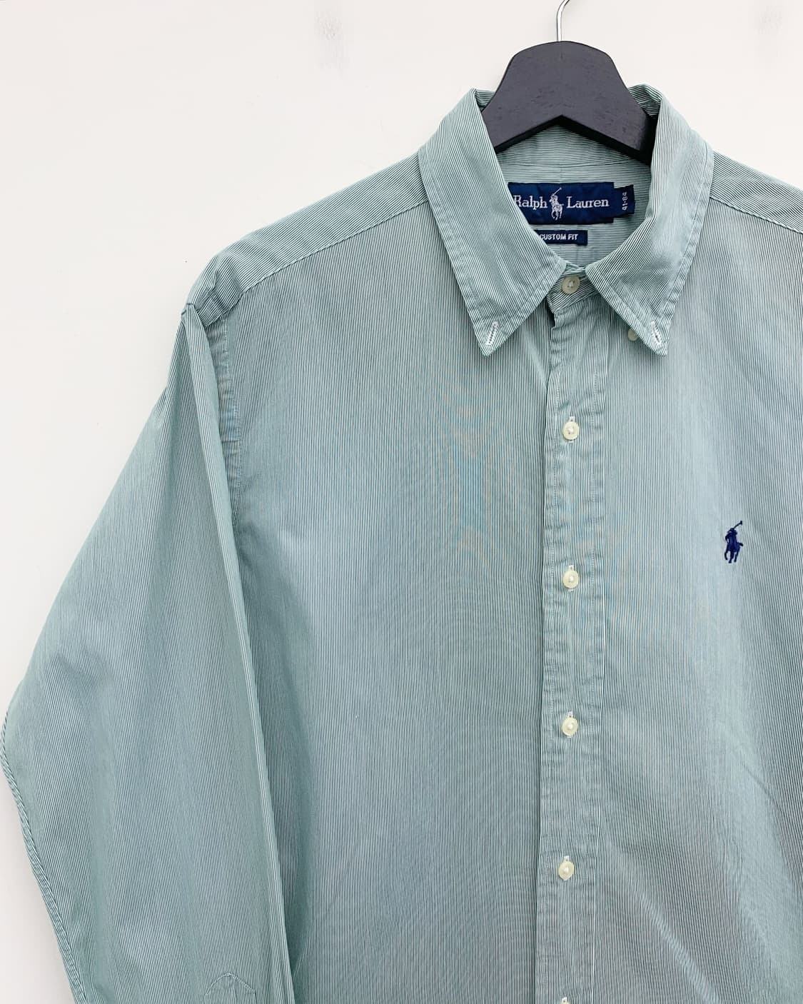 폴로 랄프로렌 그린 스트라이프 블루 포니 셔츠 상품이미지2