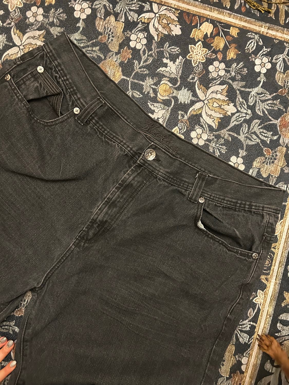 블랙데님 자수 힙팬 상품이미지2