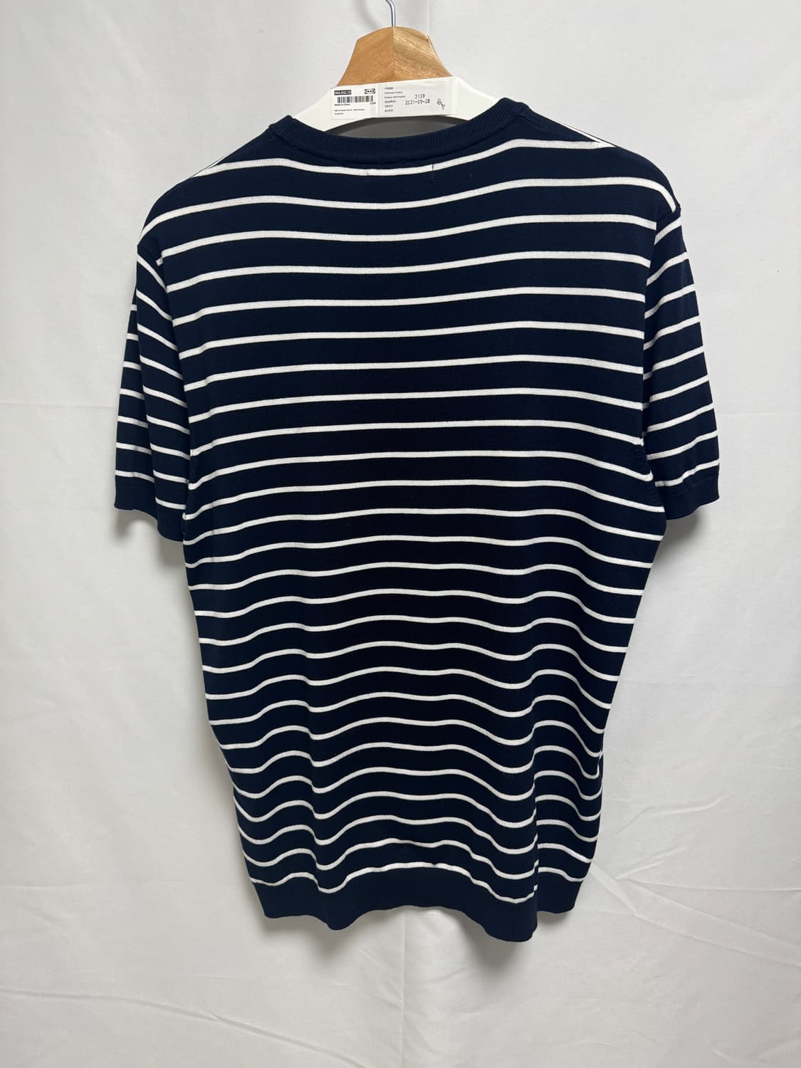 [XL] ZARA 자라 비스코스 혼방 반팔 티셔츠 NAVY 상품이미지2