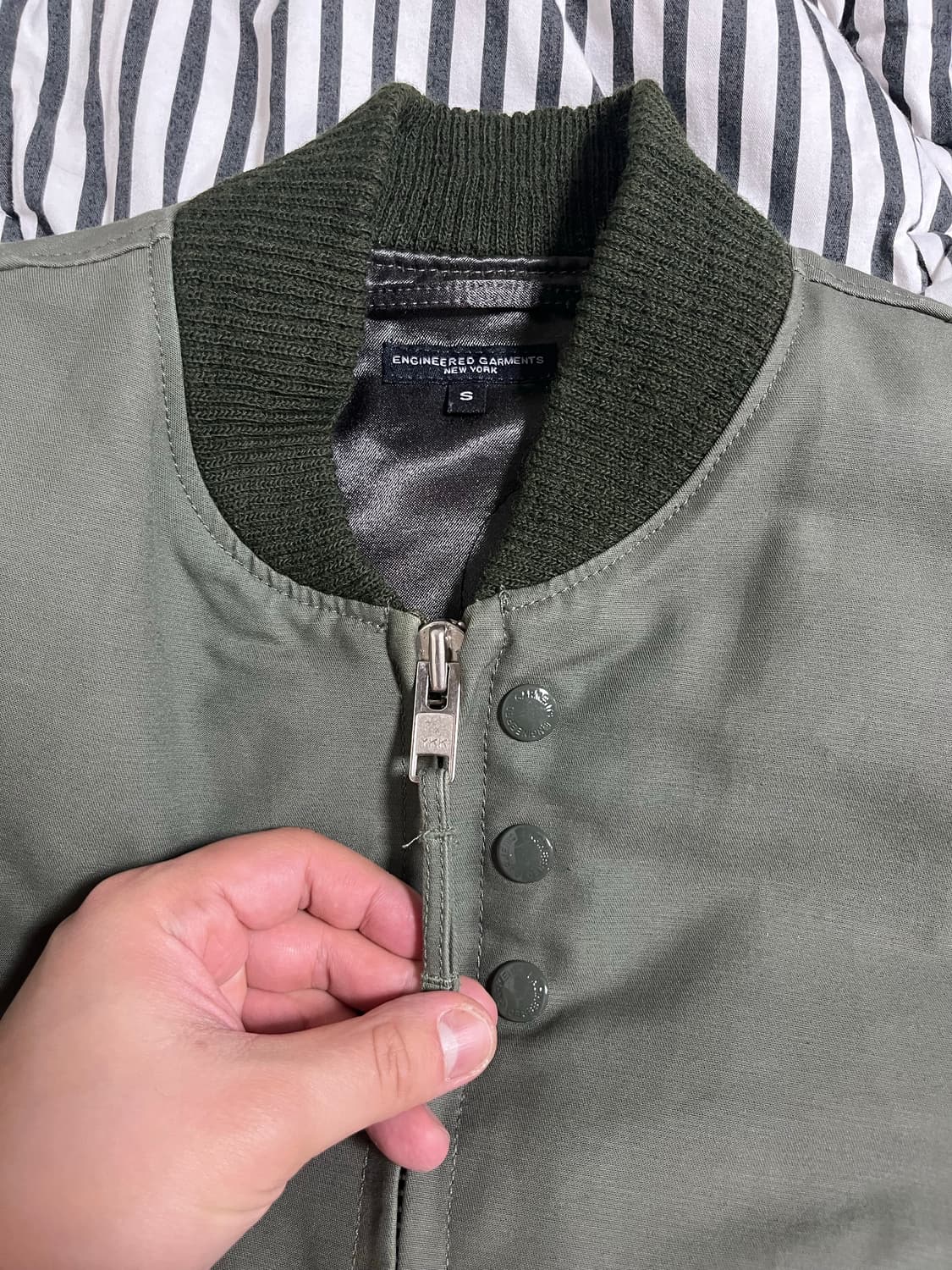 엔지니어드 가먼츠 에비에이터 자켓 ma-1 올리브 상품이미지2