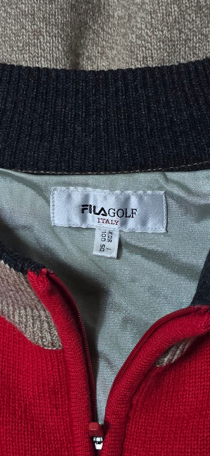 FILA GOLF 남성 하프집업 니트 100 상품이미지3