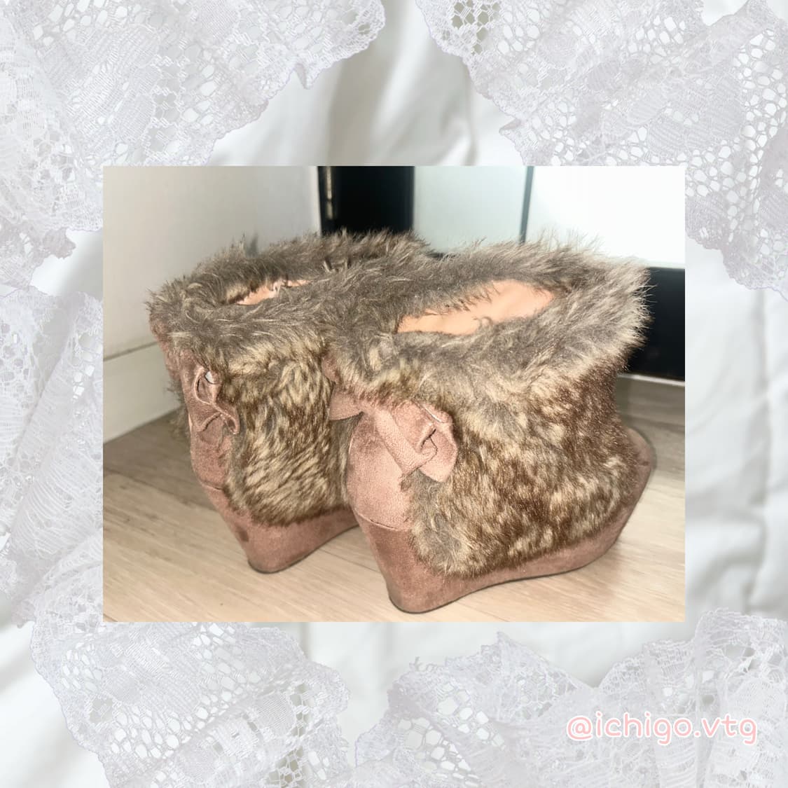 리즈리사 퍼 리본 부츠 히메갸루라떼갸루 상품이미지5