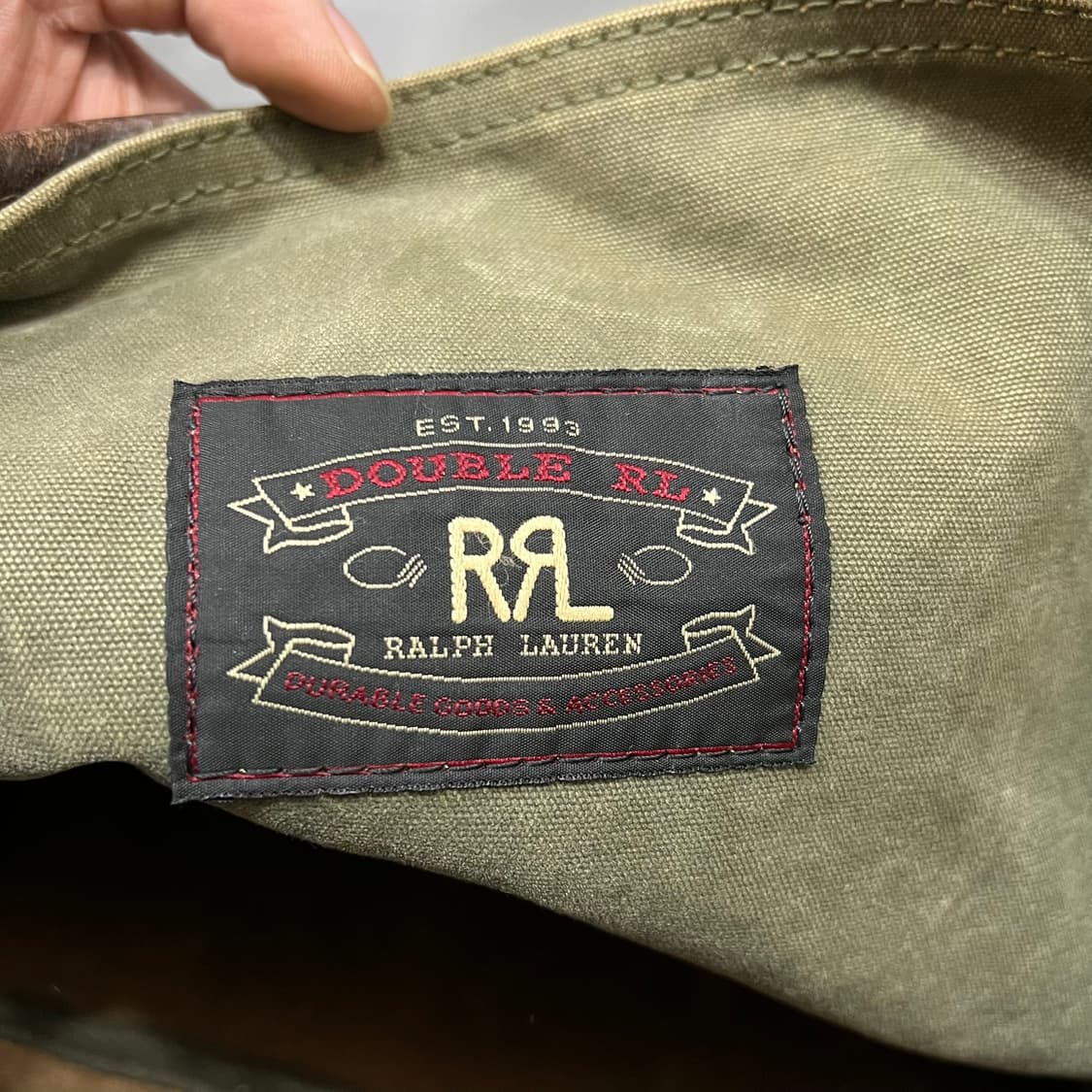  더블알엘 캔버스 레더 백 y14578 상품이미지7