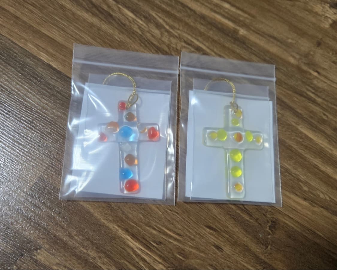 호주산 유리 십자가 오너먼트 2개 일괄 - 커플템 [미개봉 새상품] 상품이미지2