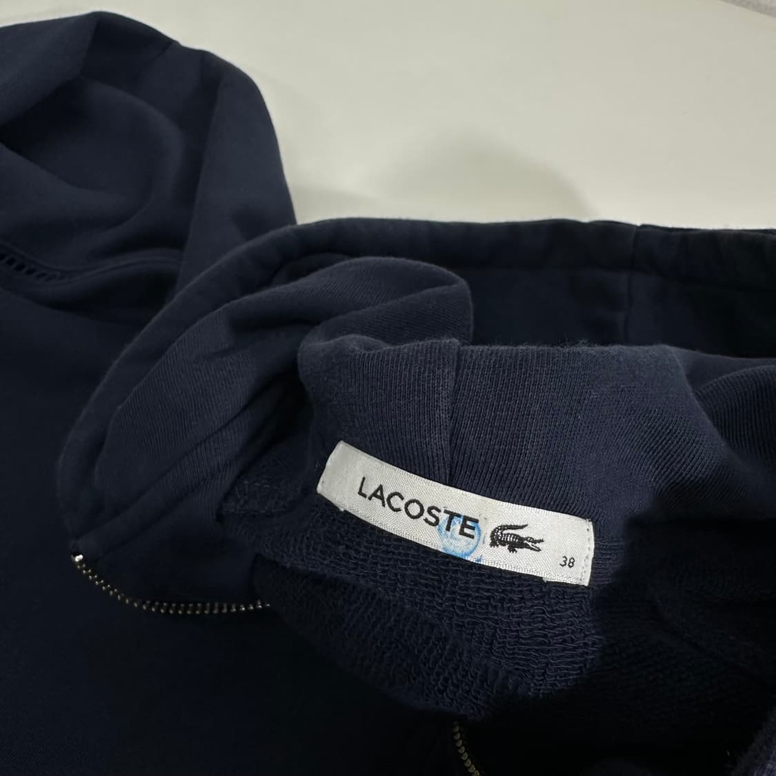 우먼M 라코스테 네이비 기본로고 면 후드집업 상품이미지4
