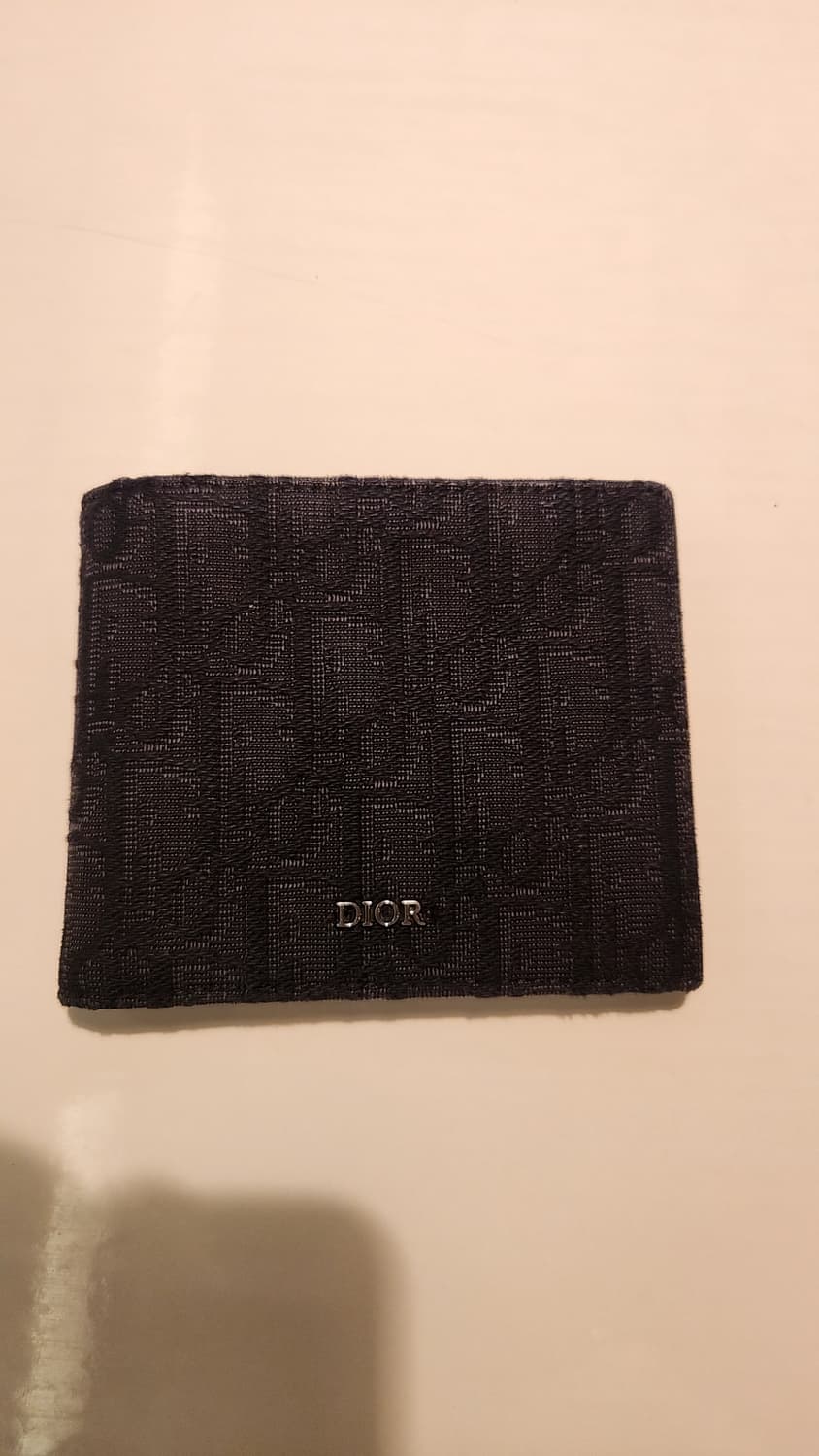 [정품/os] 디올 오블리크 반지갑 블랙 상품이미지1