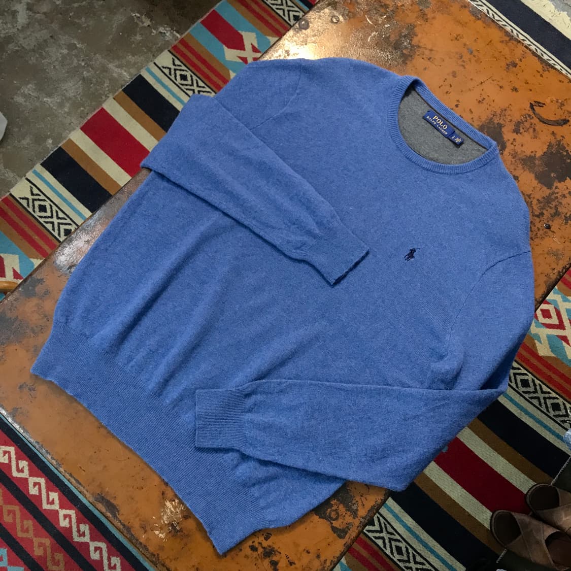 폴로랄프로렌 다크 블루 메리노 울 라운드넥 니트 남성 105 사이즈 상품이미지2