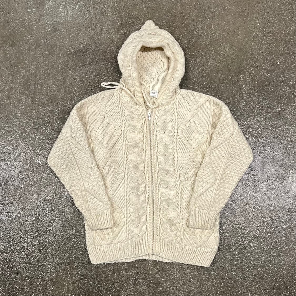 빈티지 피셔맨 울 니트 후드 집업 (105) 상품이미지1