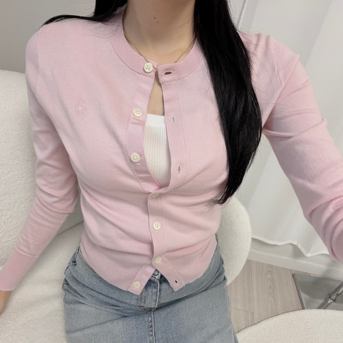 폴로 랄프로렌 피마코튼 핑크 가디건 상품이미지7