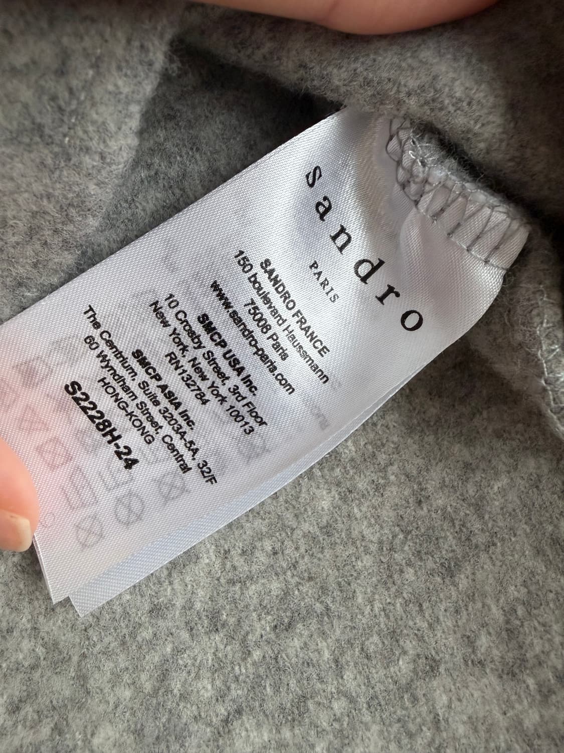 산드로 울100 니트 그레이 S 상품이미지2