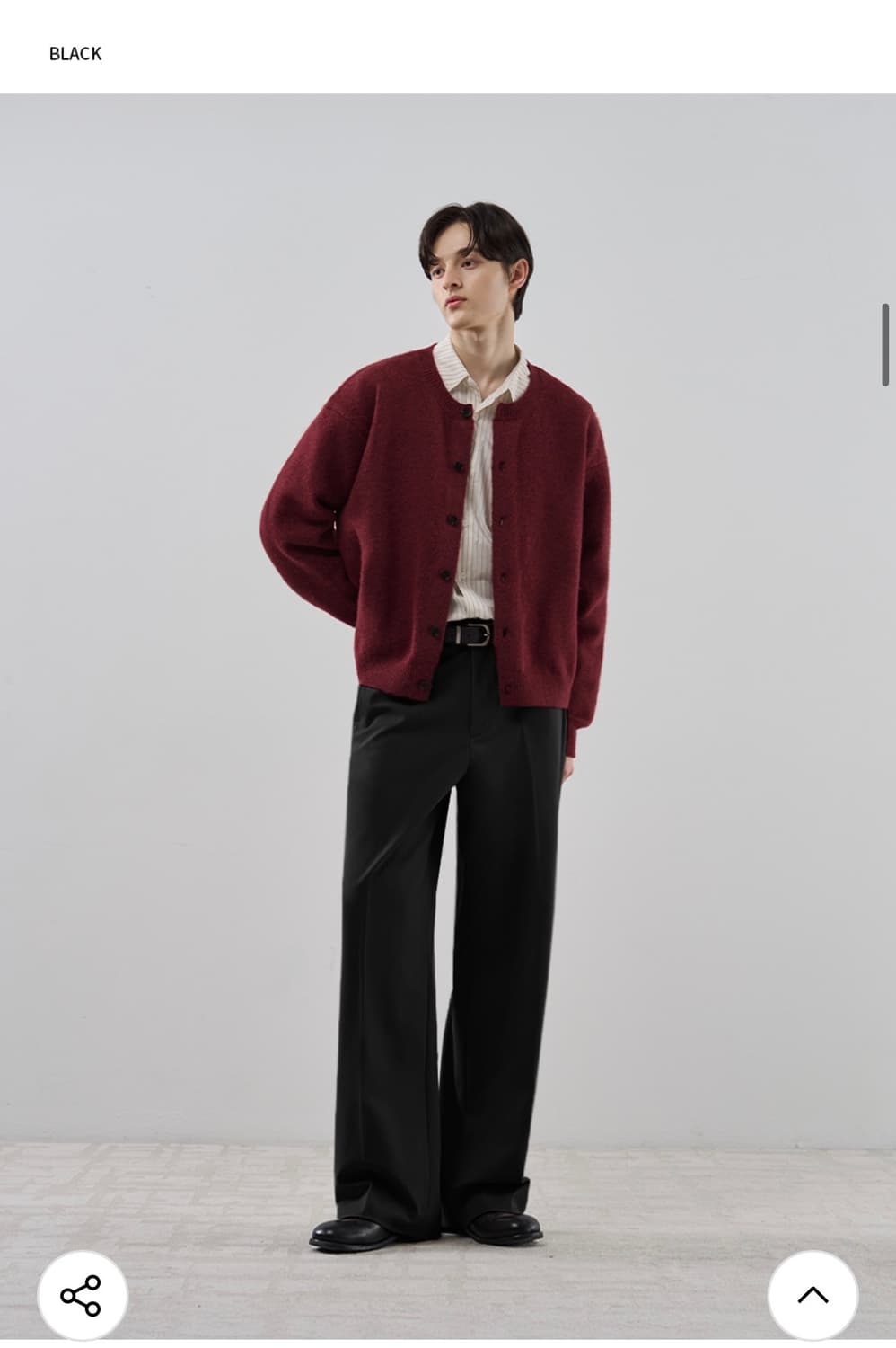 (L) 드로우핏 밴딩 와이드 슬랙스 [BLACK] 판매 상품이미지3