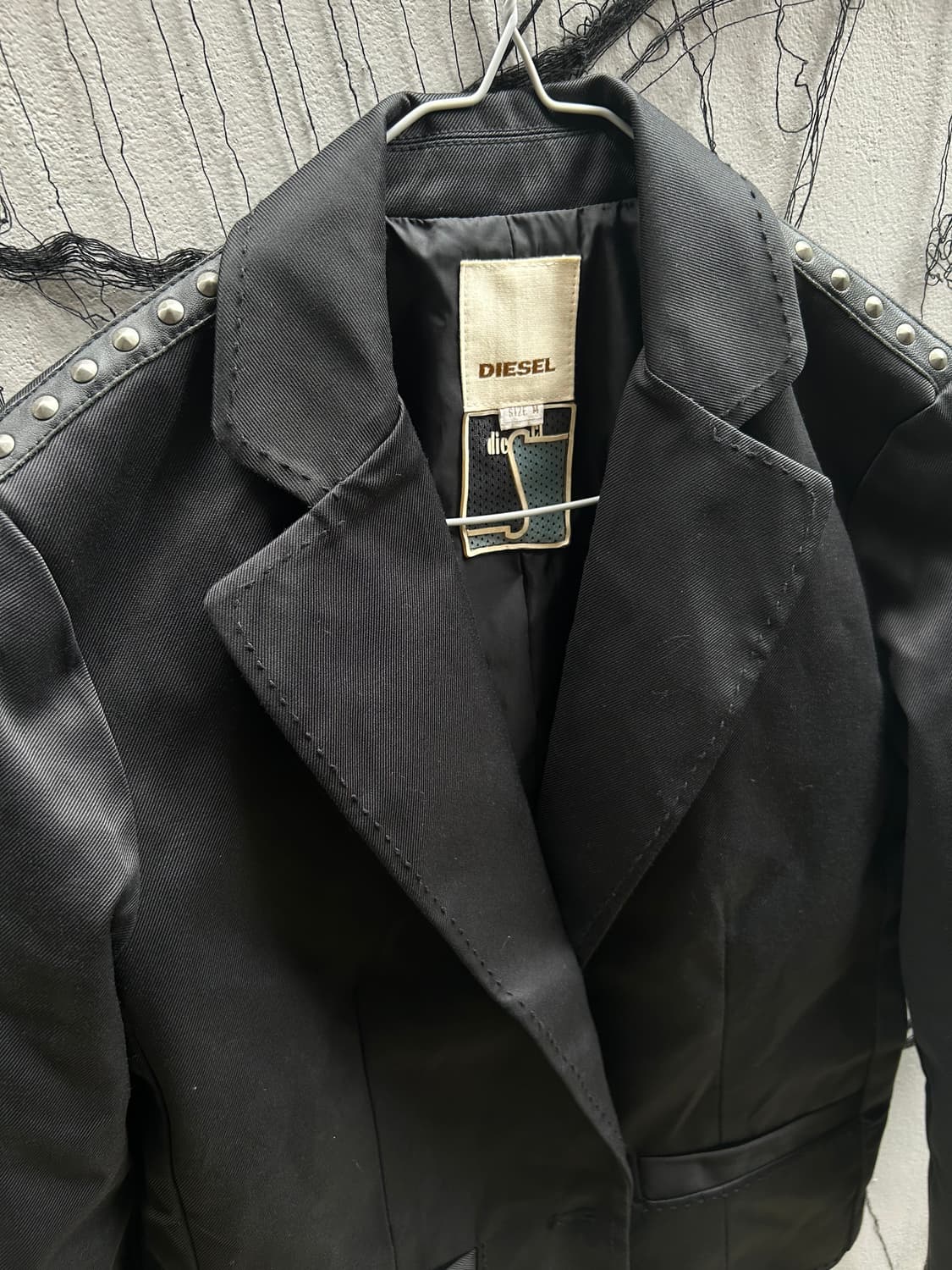 *rare* 데드스탁 00s 디젤 고스 블랙 코팅 블레이져자켓 상품이미지3