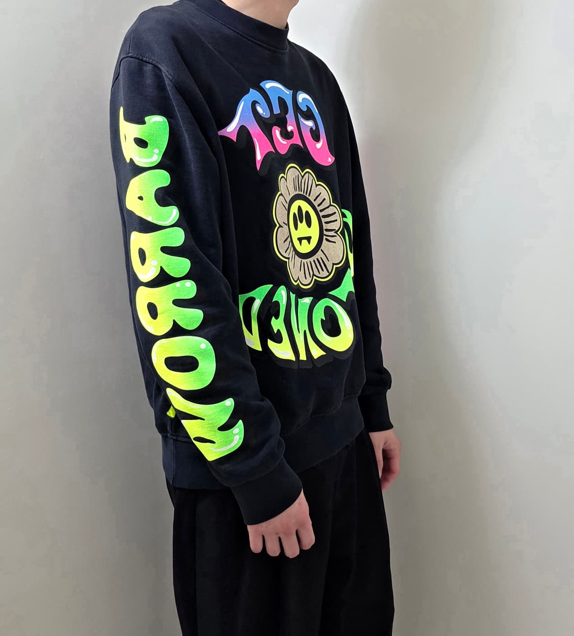 BARROW 블랙 프린트 맨투맨 티셔츠 상품이미지1