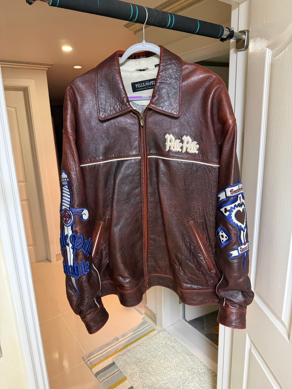 44 펠레펠레 빈티지 브라운 가죽자켓 상품이미지1