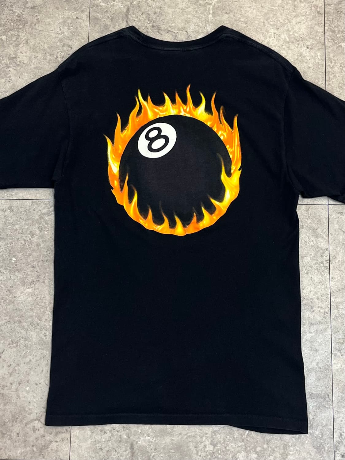 스투시 파이어 에잇볼 반팔티 블랙 M #csz3230 상품이미지7