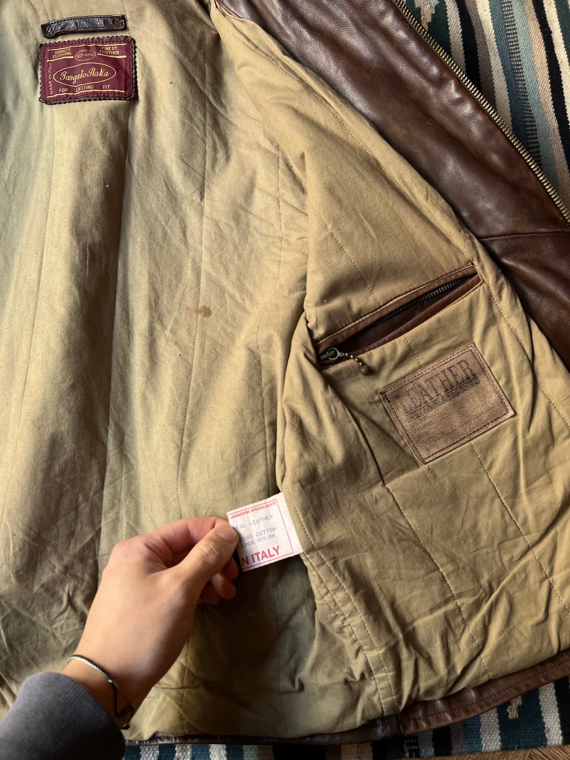 [XL]90's 이태리제 홀스하이드 플라이트 자켓 상품이미지6