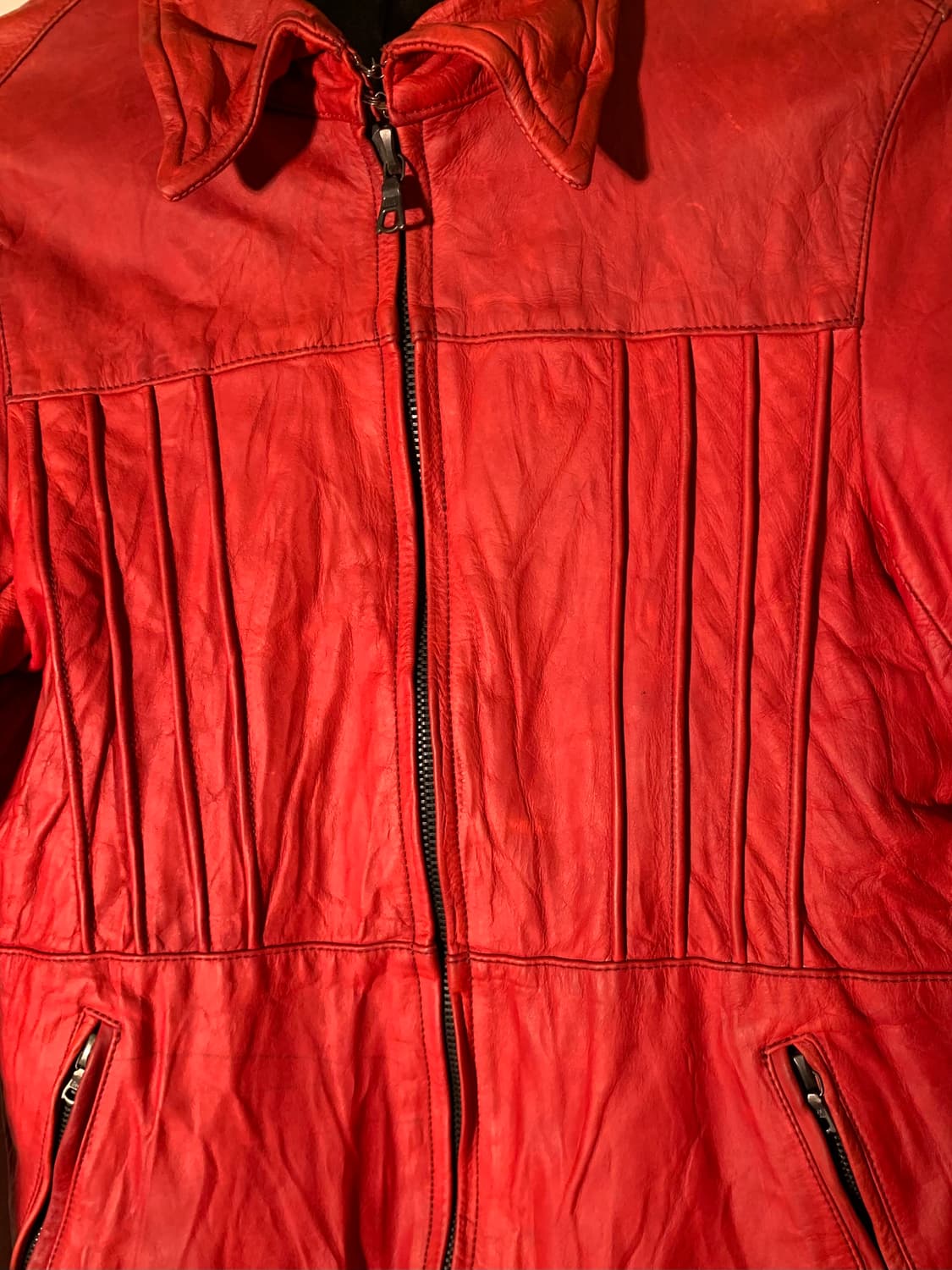 No id 레드 카우레더 자켓 상품이미지5