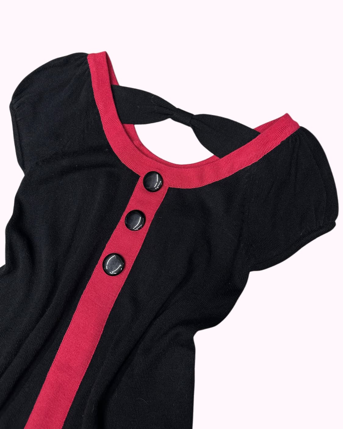 kitsch black pink ribbon dress 상품이미지2