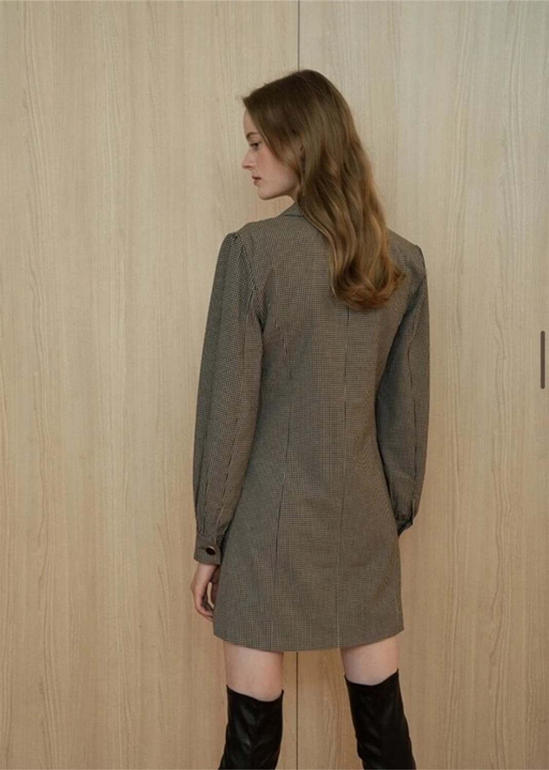 아워코모스 체크 자켓 원피스  상품이미지3