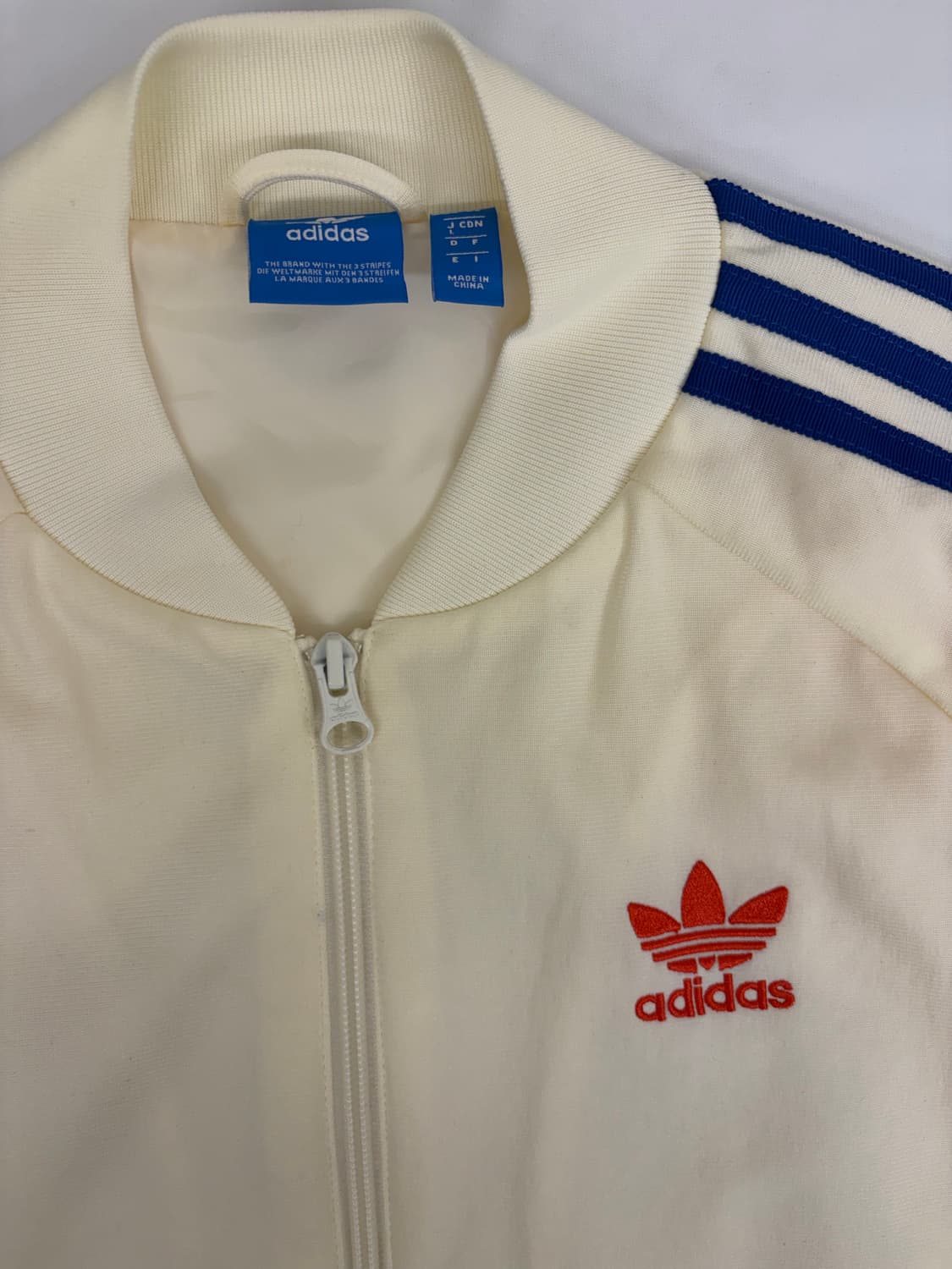 [L] 아디다스 파이어버드 아이보리색 나비자수 트랙탑 져지 상품이미지2