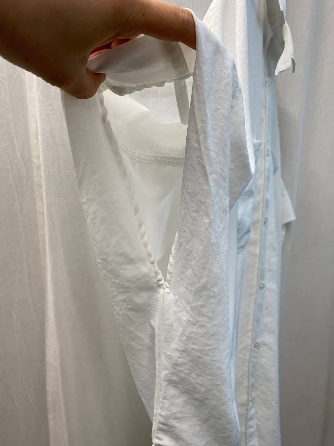 LEPSIM 화이트 오버핏 롱블라우스(F) 상품이미지6