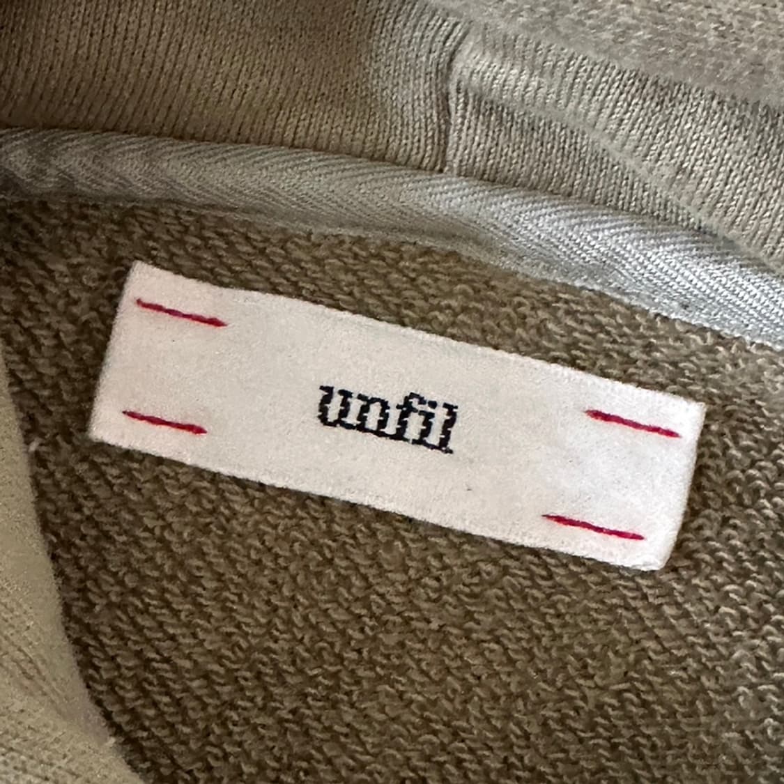 unfil 언필 라이트 웨이트 라글란 스웻 후드 5 사이즈 카키 색상 상품이미지5