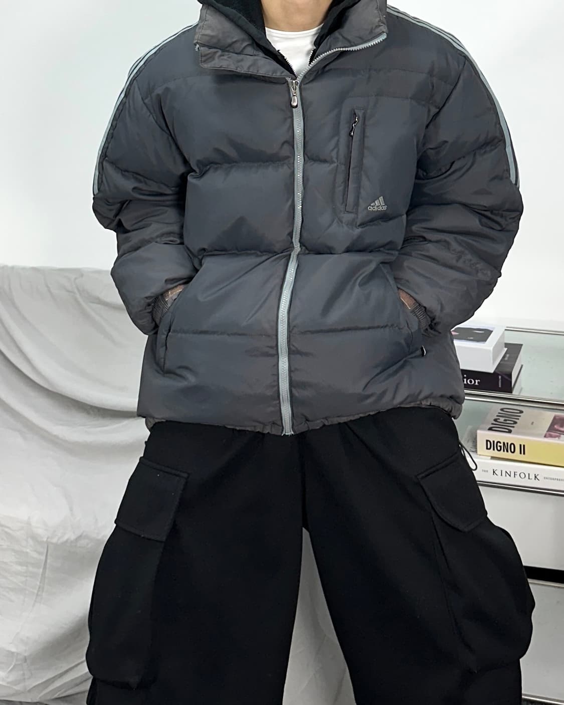 아디다스 올드스쿨 그레이 패딩 105 상품이미지2