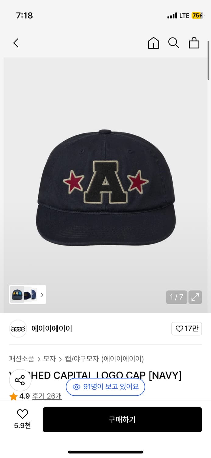 aeae , aeae CAPITAI LOGO CAP 모자 팝니다 상품이미지1