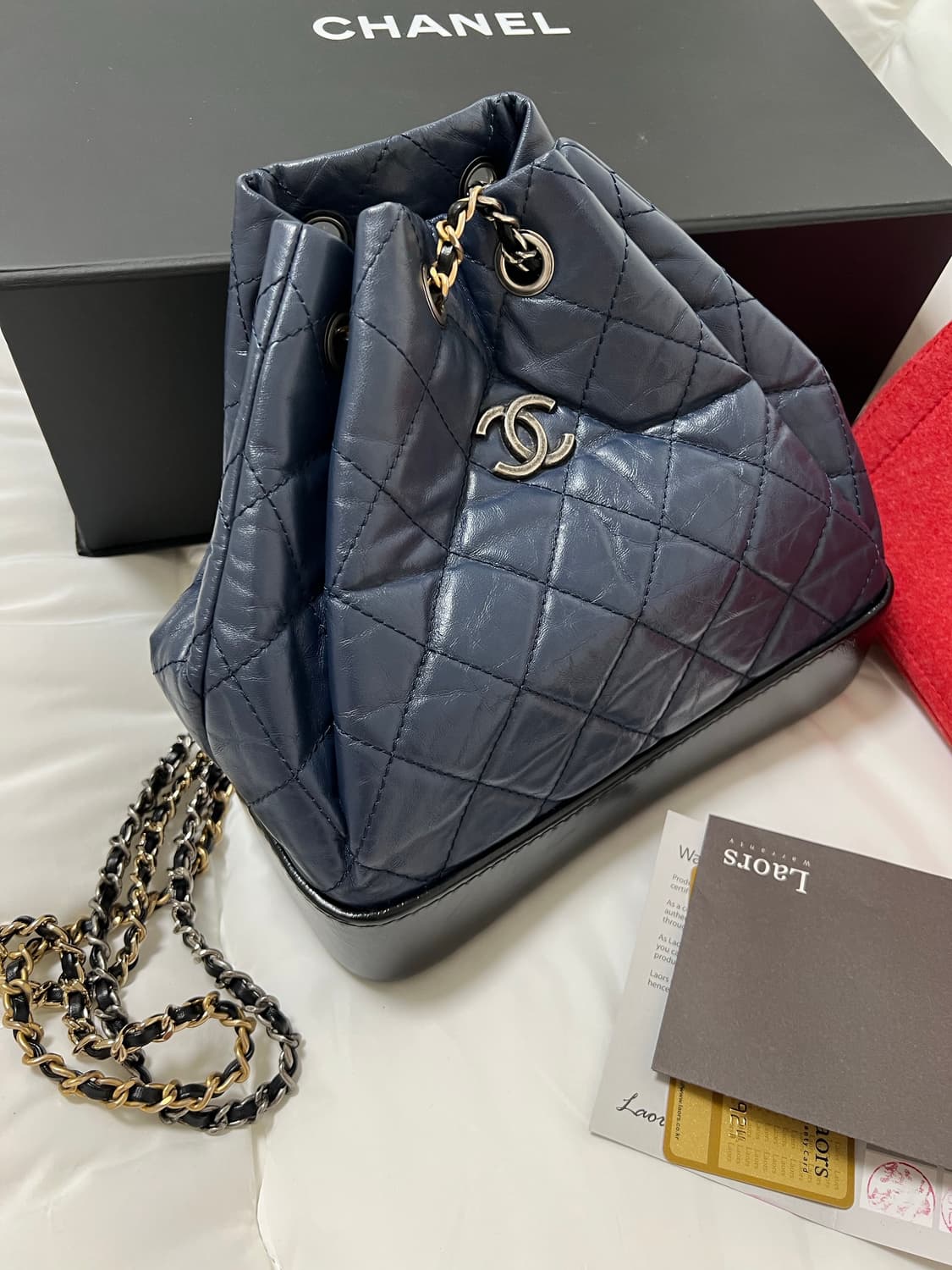 [정품] 샤넬 가브리엘 백팩 스몰 네이비 블랙 26번대 상품이미지7