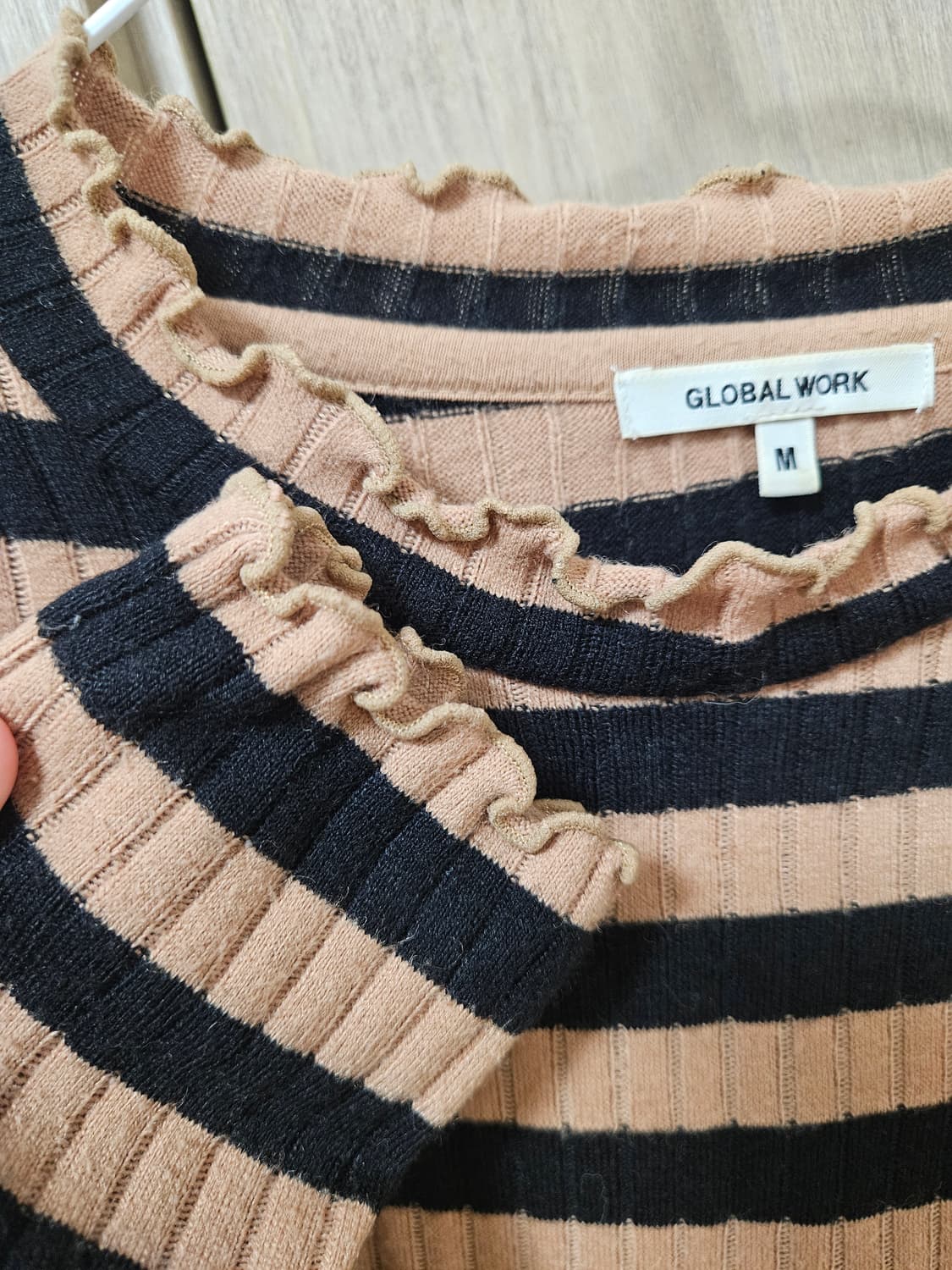 스트라이프 빈티지 골지 니트 상품이미지2