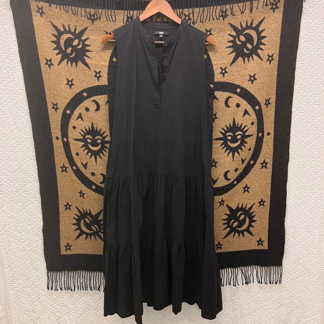 유니클로 아방핏 셔링 캉캉 슬리브리스 롱원피스 K0040 상품이미지3