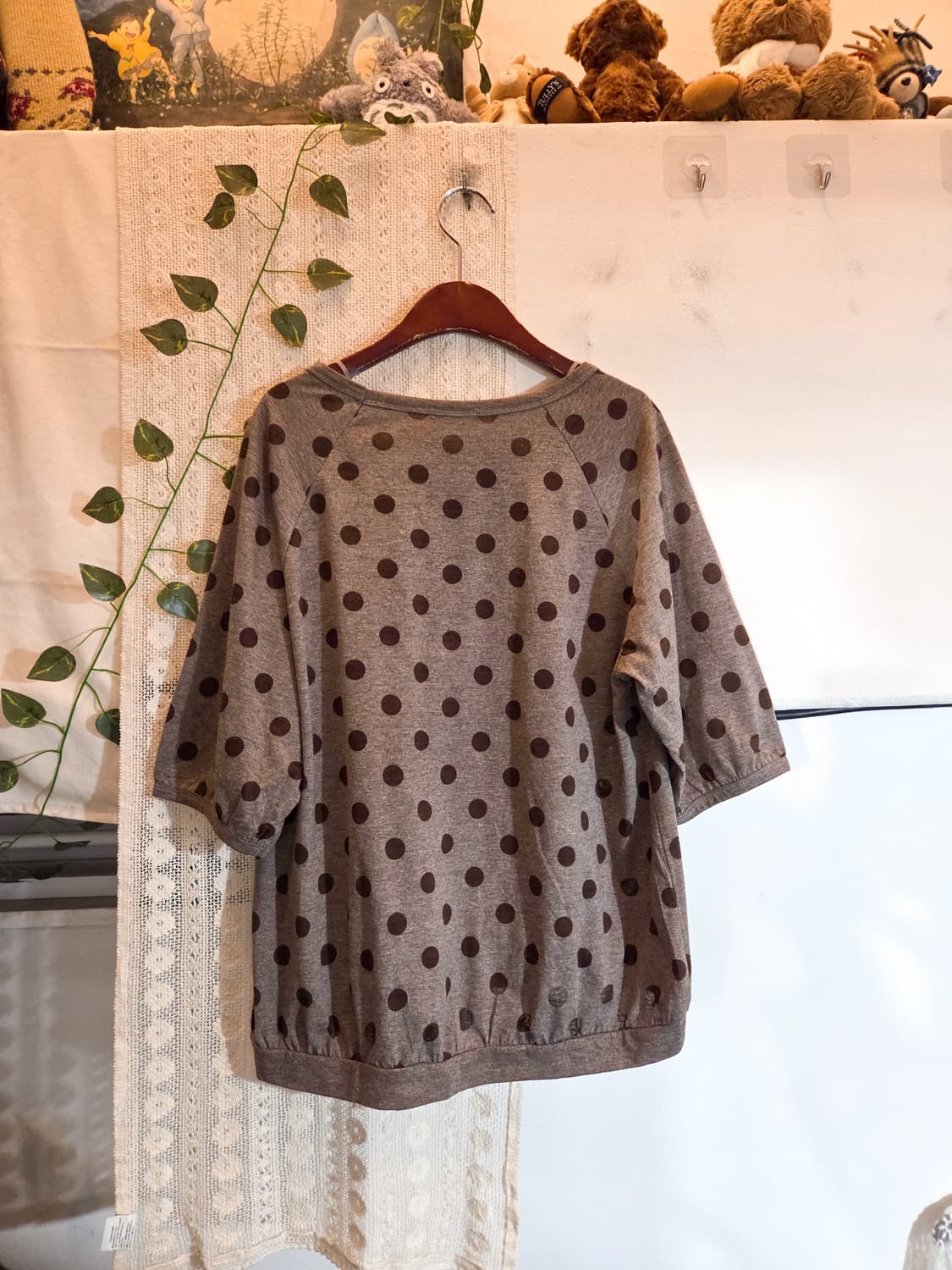 colza 초코 도트 반팔 티셔츠 상품이미지4