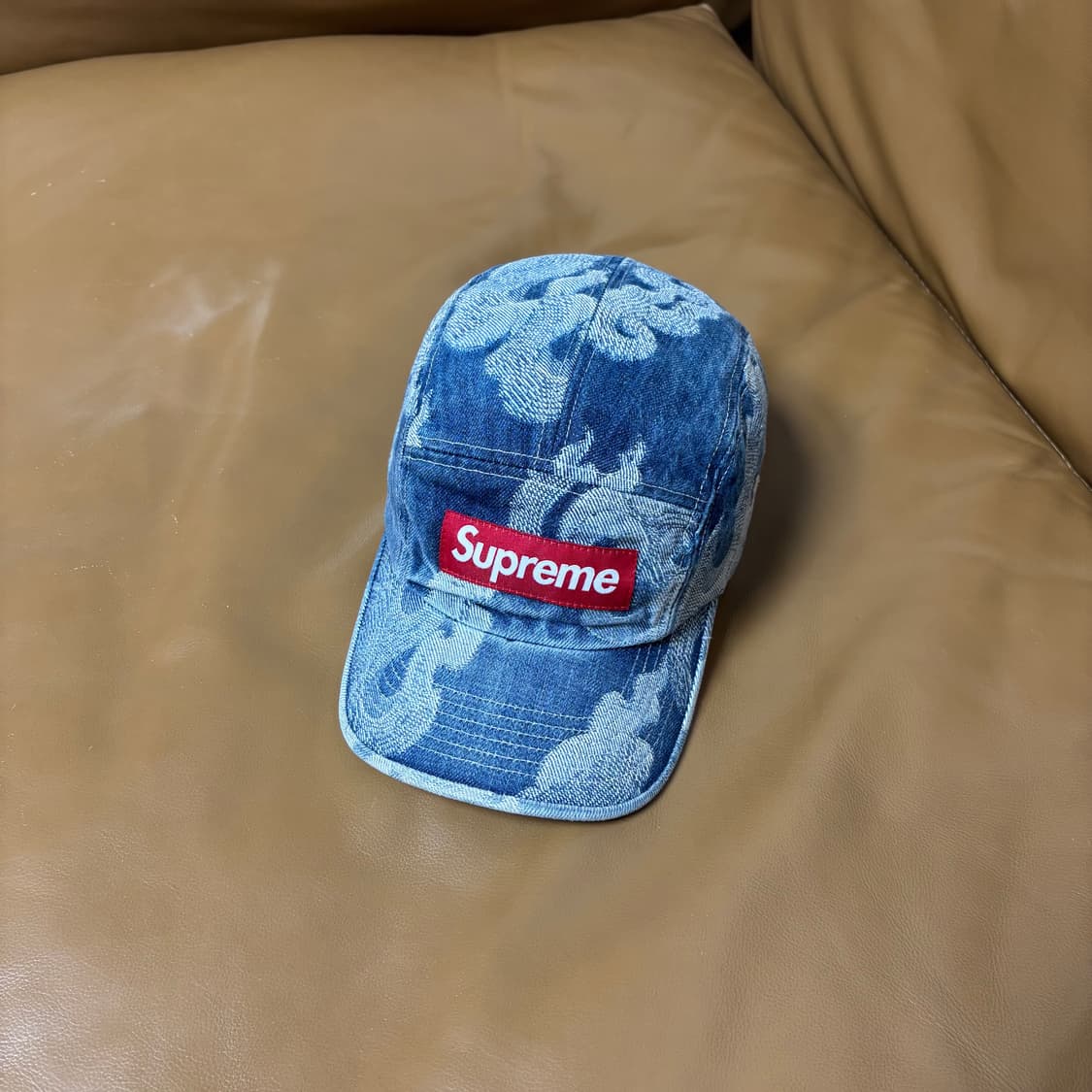 슈프림 캠프캡 모자 박스로고 플레임 데님 상품이미지1