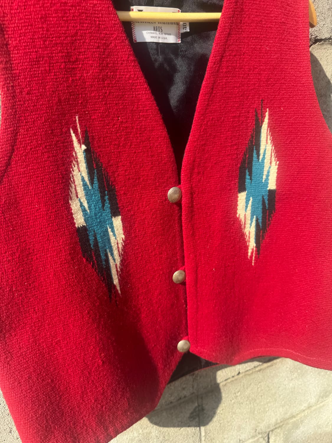 90s 센티넬라 빈티지 핸드 우븐 울 웨스턴 오르테가 치마요 베스트 조끼 상품이미지5