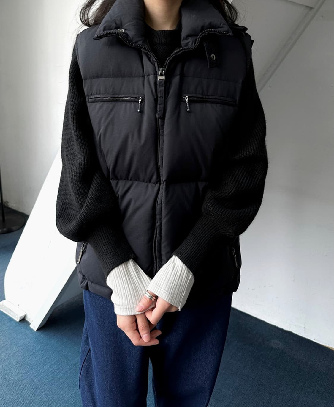 Washed nylon duck down vest 상품이미지7