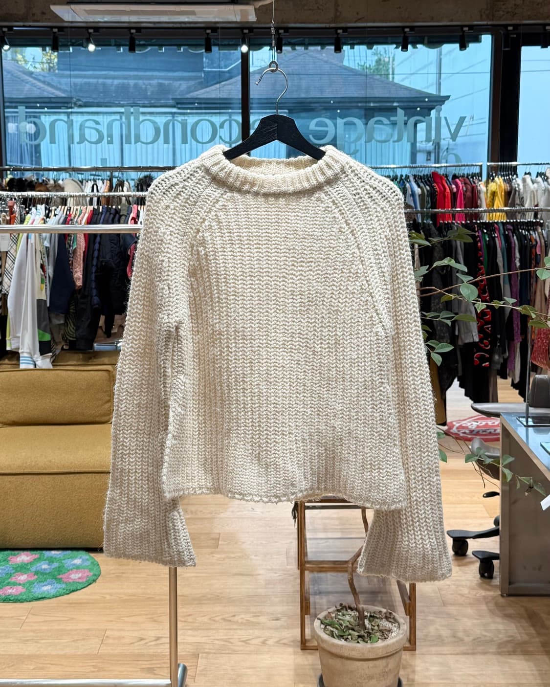 마쥬 아이보리 알파카울 라운드 니트  상품이미지1