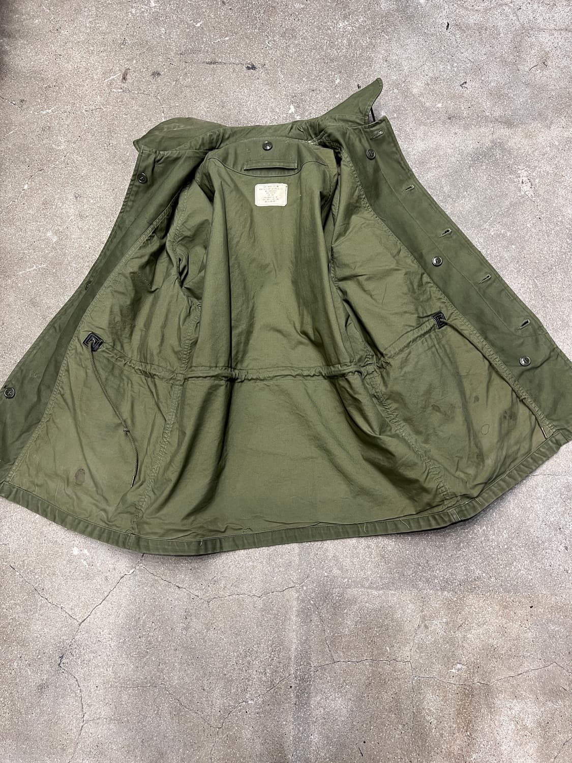 60‘s USAF OG-107 코튼 샤틴 필드 자켓 상품이미지5