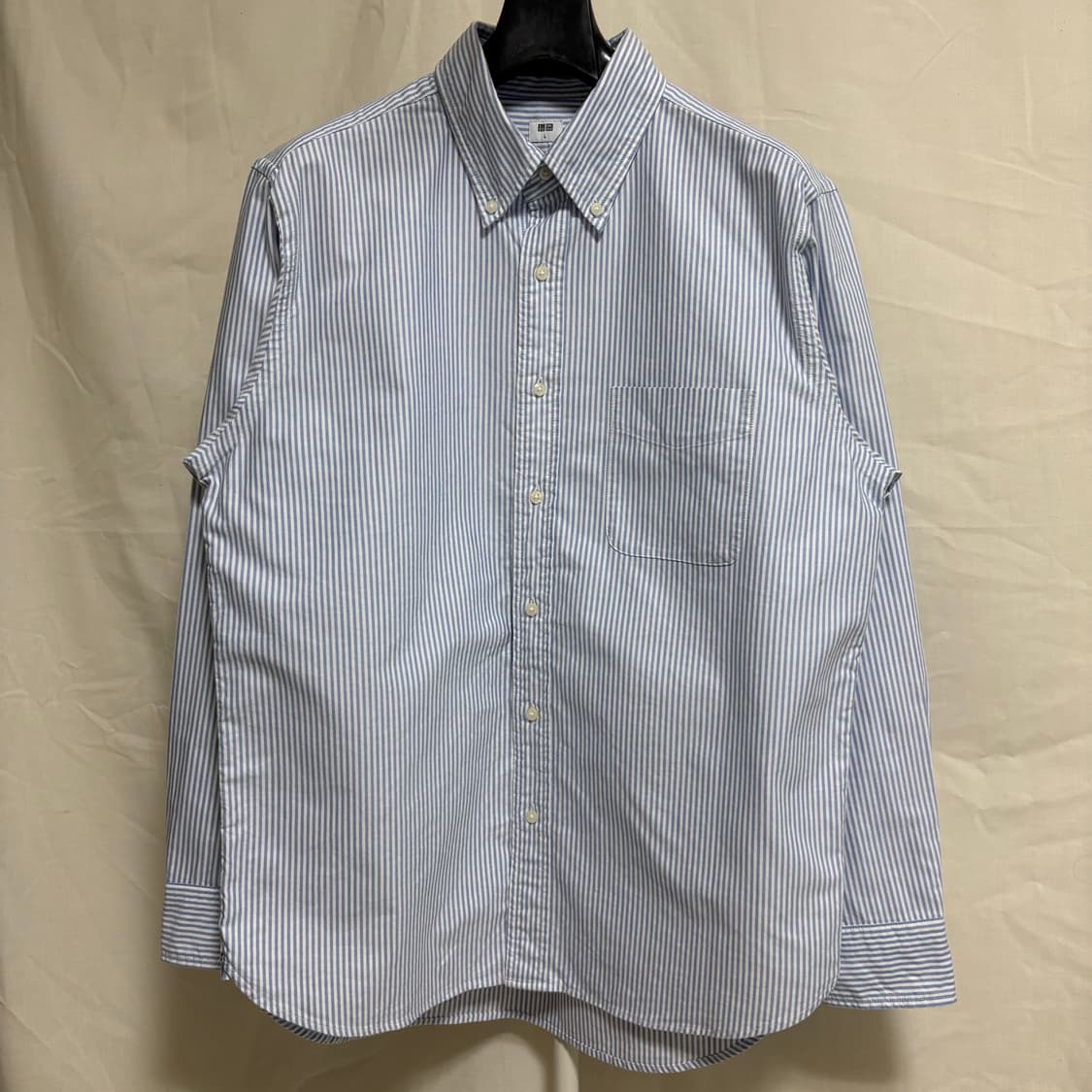 유니클로 옥스포드 스트라이프 셔츠 / 소라, L 상품이미지1
