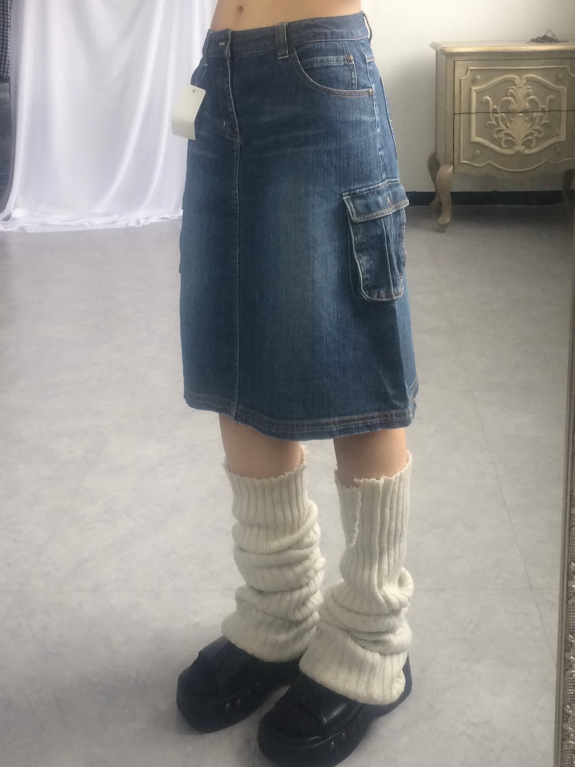 Denim cago midi skirt 상품이미지5
