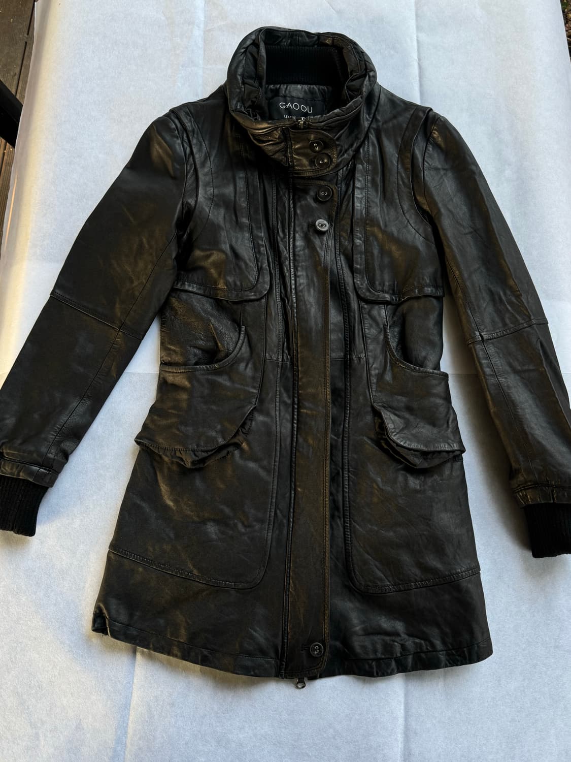 sheepskin high-neck leather jacket 상품이미지1