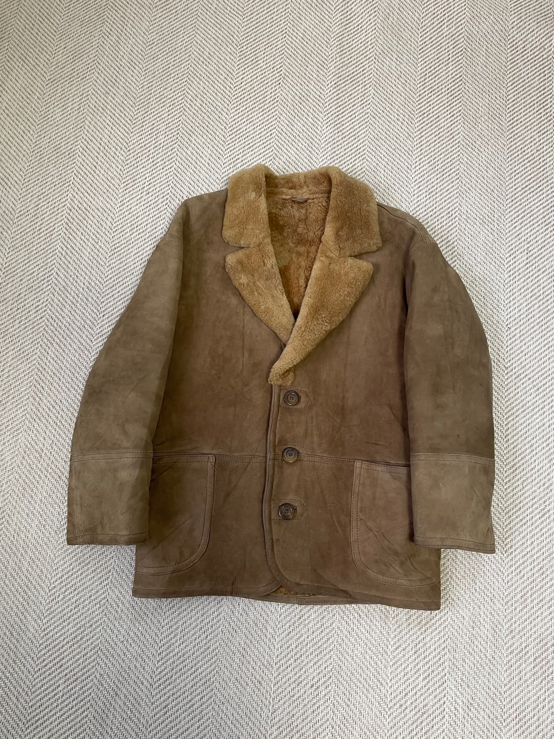 빈티지 리얼 무스탕 스웨이드 시어링 자켓 J03526 상품이미지1