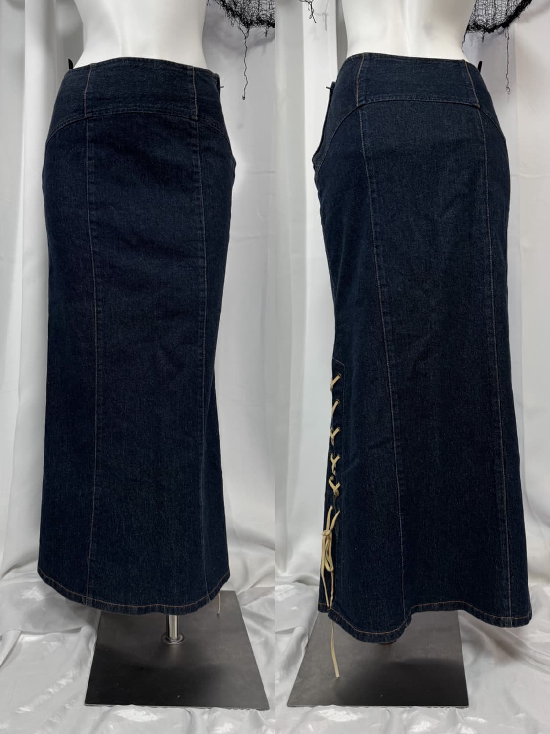 denim corset long skirt 상품이미지1