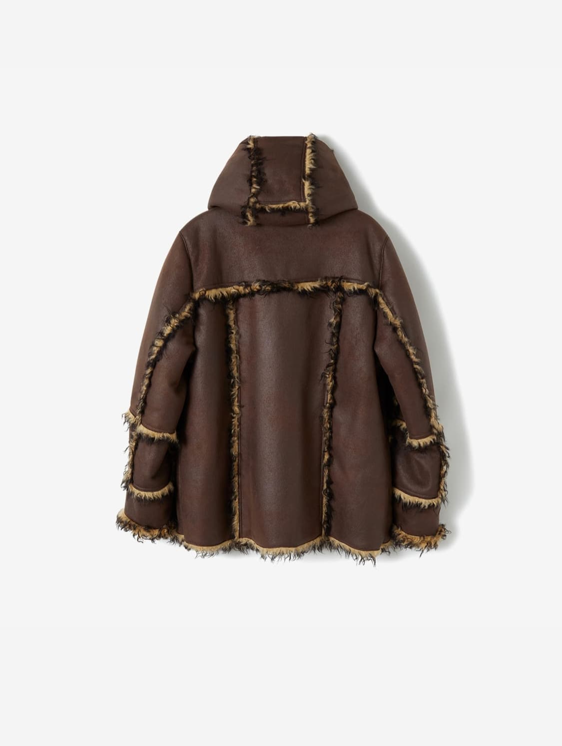 Perverze vegan leather hoodie teddy coat 상품이미지2