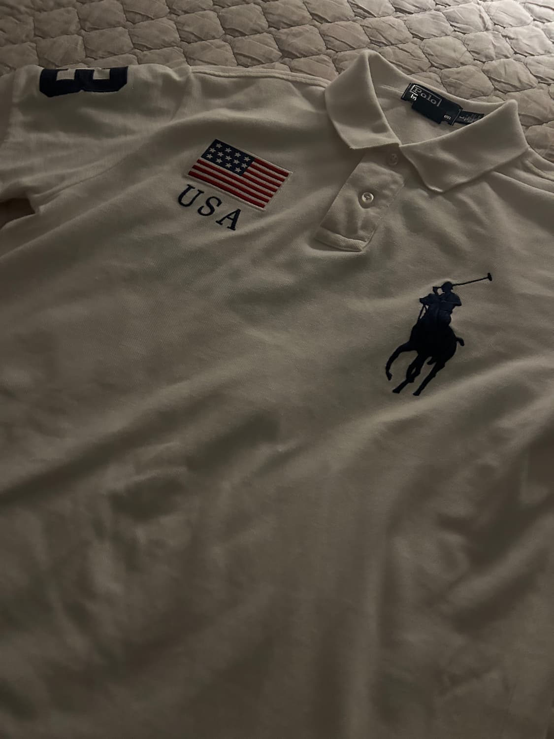 폴로 빅포니 USA 성조기 카라티 화이트 상품이미지3