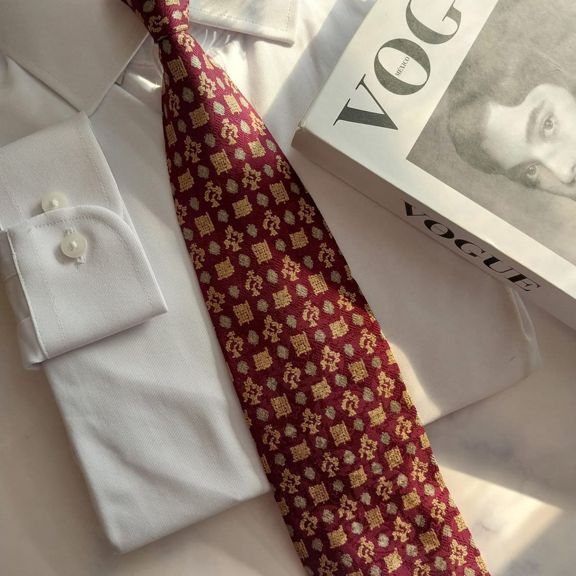 란셀 실크 와인 자카드 패턴 넥타이 9.9cm A+등급 K1364
 상품이미지7