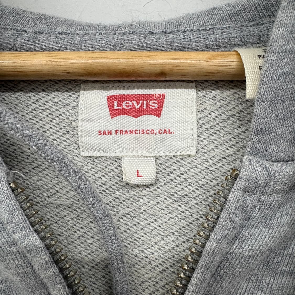 리바이스 로고 그레이 후드집업 남L 상품이미지3
