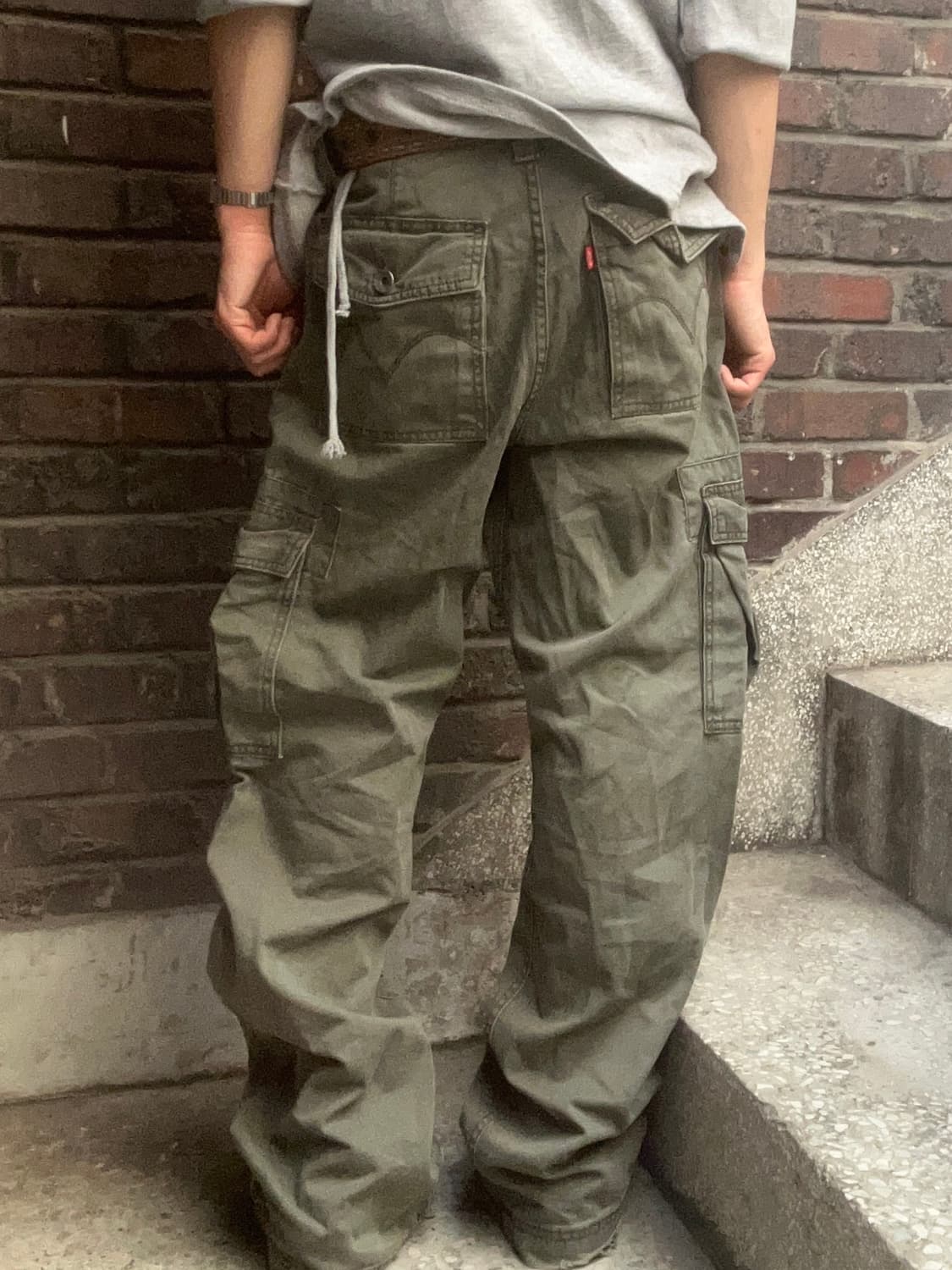 2000s levi's VTG 와이드 카키 카고팬츠 상품이미지2