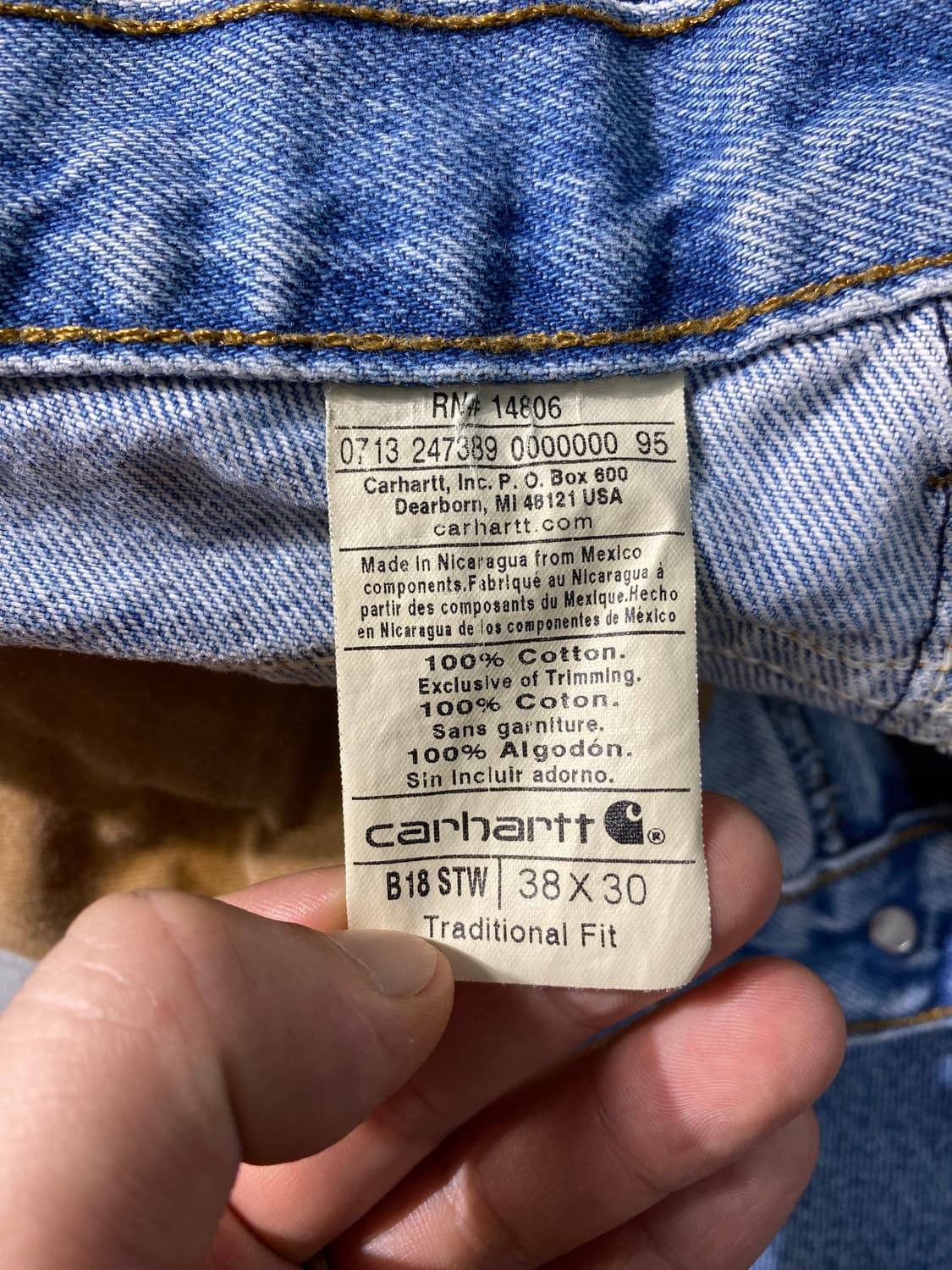 [34] Carhartt 칼하트 트래디셔널핏 헤비코튼 데님팬츠 상품이미지9