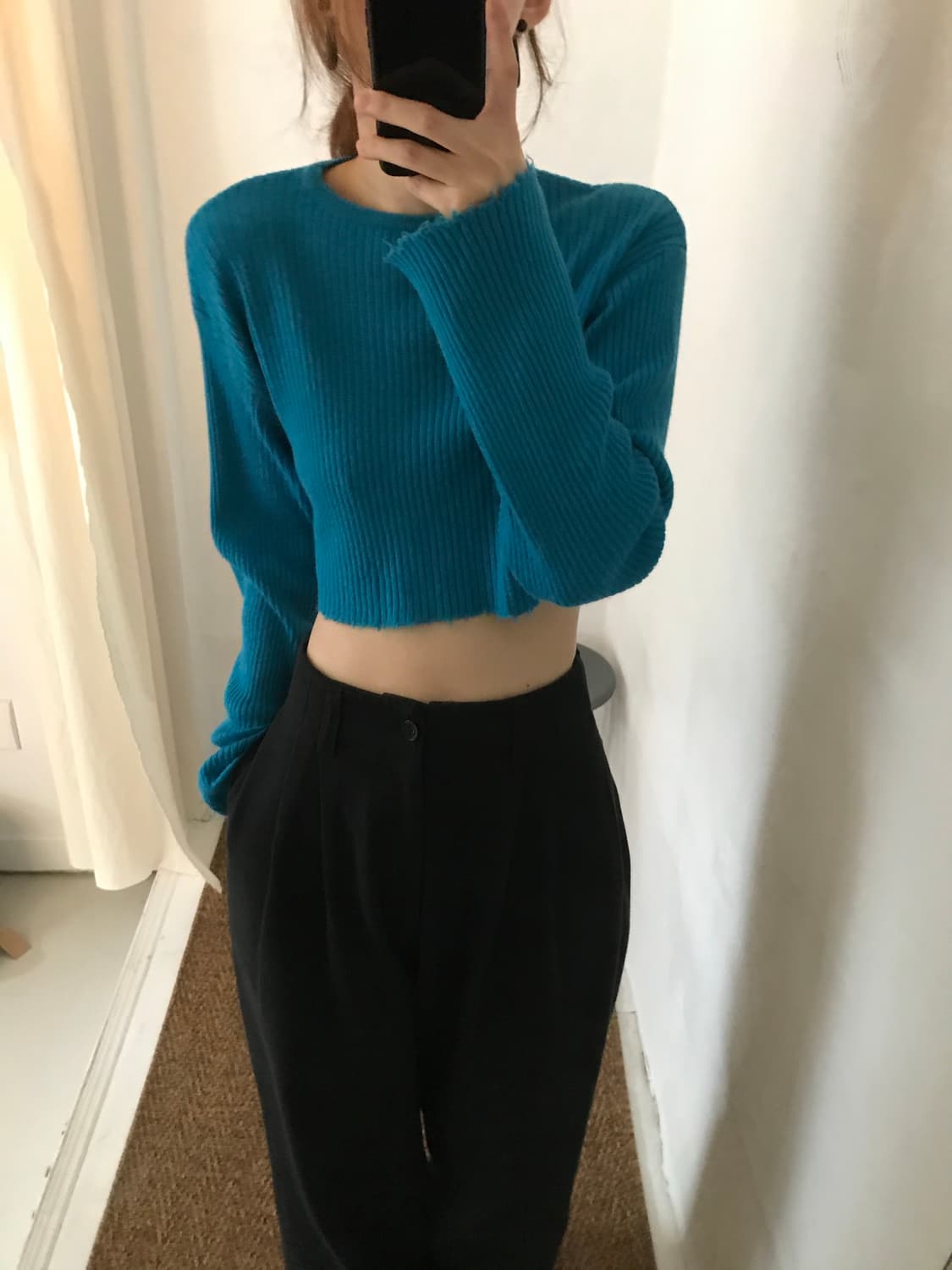 blue crop knit 상품이미지3