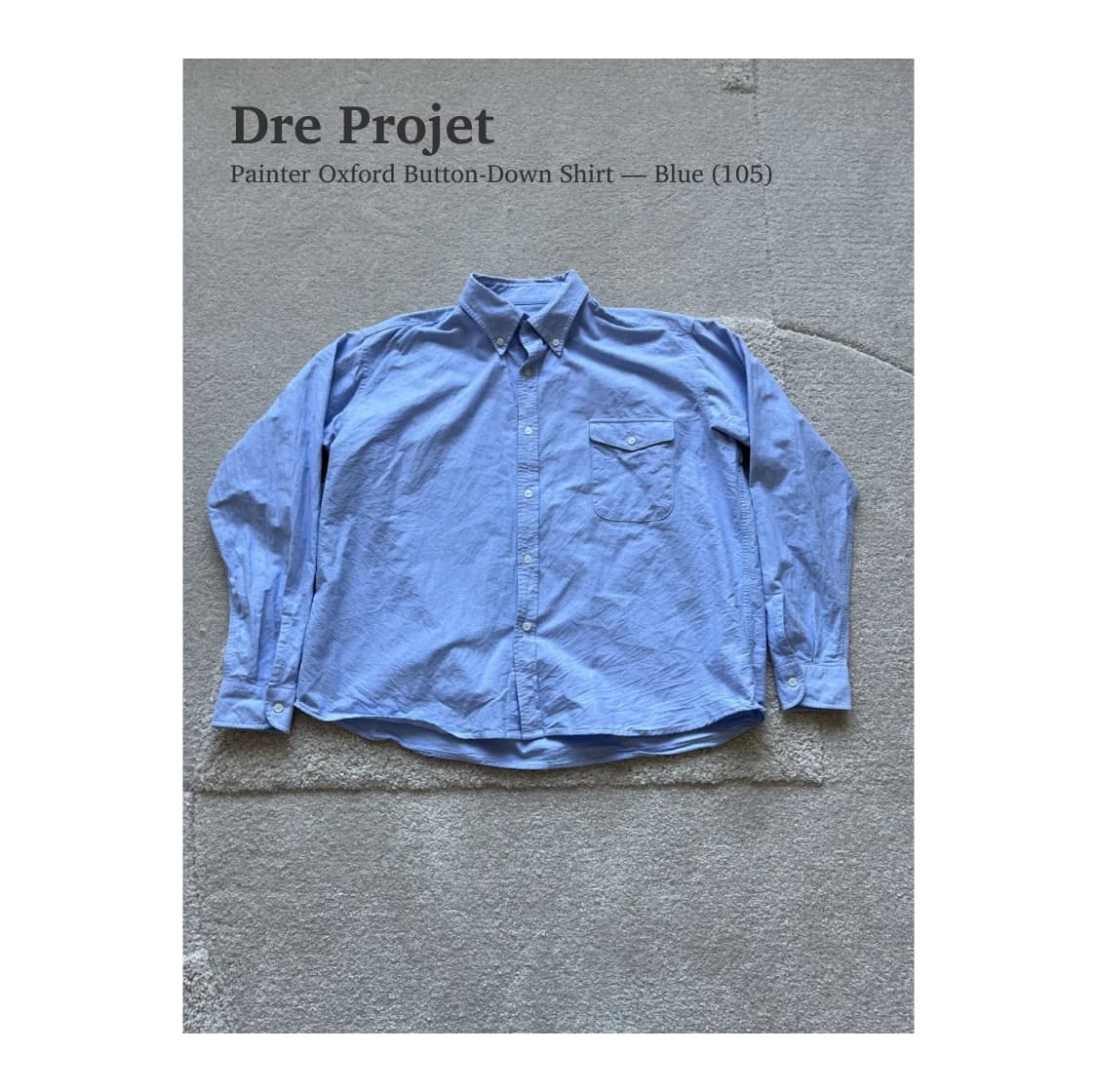 드레 프로젝트 페인터 옥스포드 버튼다운 셔츠 (105) 상품이미지1